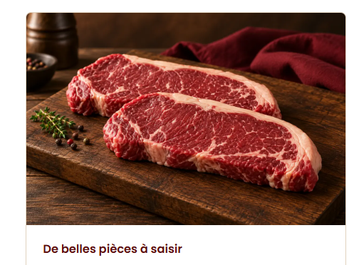 Pièces de bœuf crues — visuel Viandelys